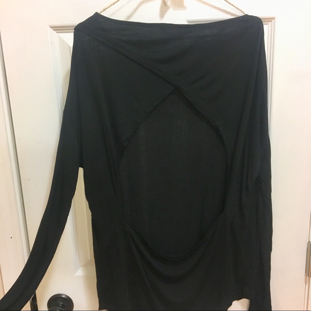 Foreign Exchange Open Back Long-Sleeve Top